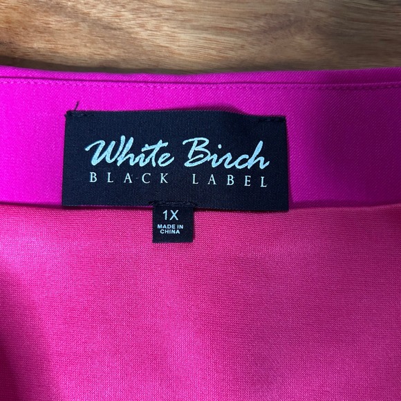 White Birch Black Label‎ Hot Pink Mini Skirt Women's 1X With Side Slit - Picture 4 of 9